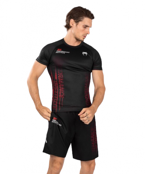 Venum Rashguard UFC Performance Institute 2.0 schwarz/rot Kurz